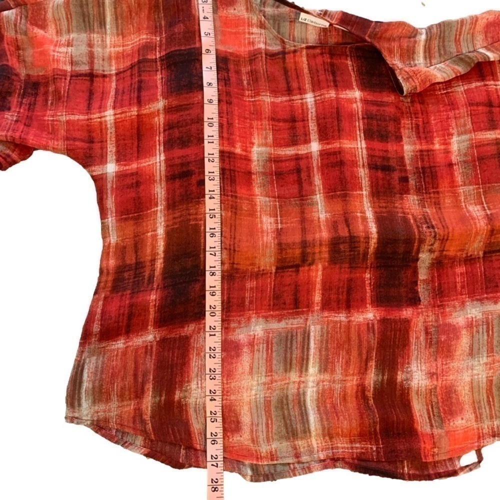 Liz Claiborne Red Sheer Blouse - Picture 4 of 9